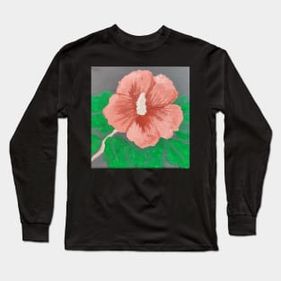 Hawaiian Sunset Hibiscus Flower Long Sleeve T-Shirt